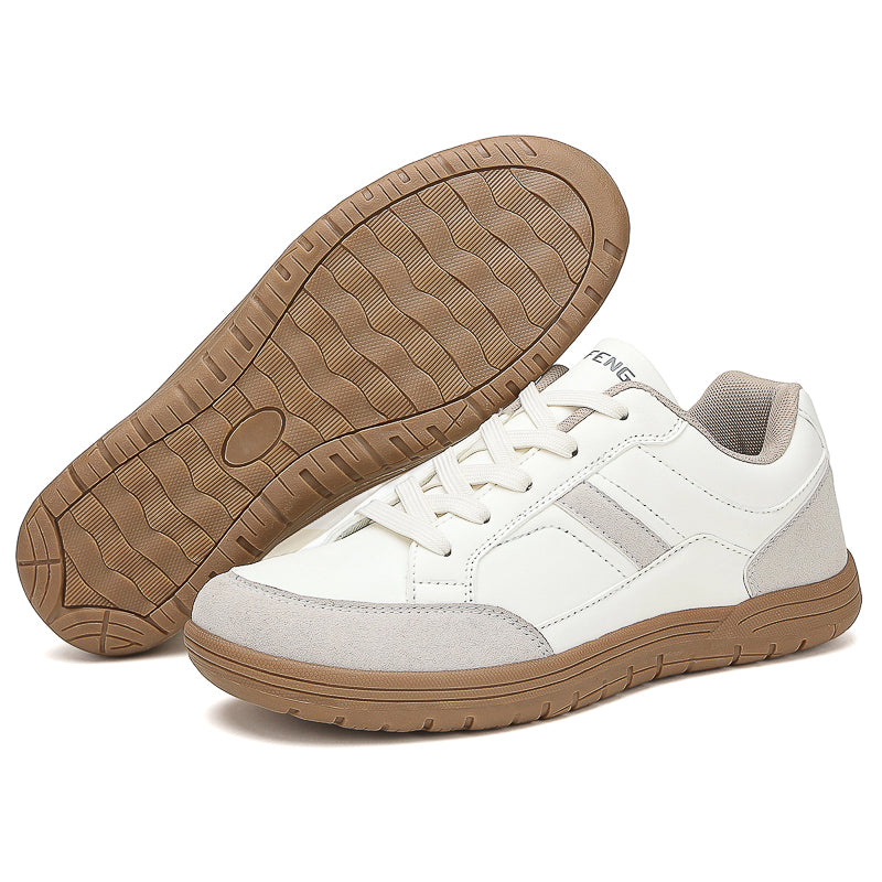 Men's Genuine Leather Walking Shoes - Lace-Up, Maximum Support, Wide Toe Box with Arch Support