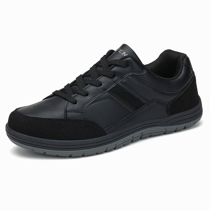 Men's Genuine Leather Walking Shoes - Lace-Up, Maximum Support, Wide Toe Box with Arch Support