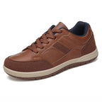 Men's Genuine Leather Walking Shoes - Lace-Up, Maximum Support, Wide Toe Box with Arch Support