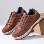 Men's Genuine Leather Walking Shoes - Lace-Up, Maximum Support, Wide Toe Box with Arch Support