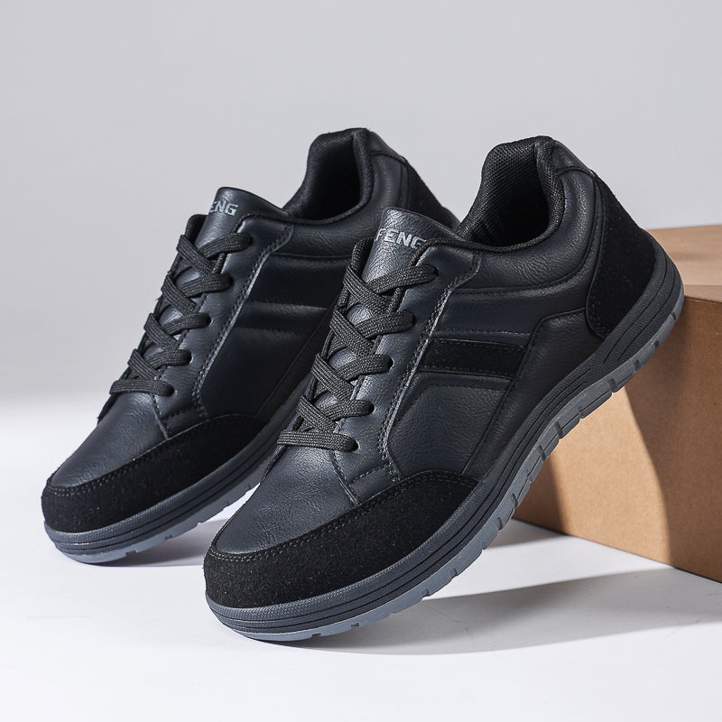 Men's Genuine Leather Walking Shoes - Lace-Up, Maximum Support, Wide Toe Box with Arch Support