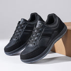Men's Genuine Leather Walking Shoes - Lace-Up, Maximum Support, Wide Toe Box with Arch Support