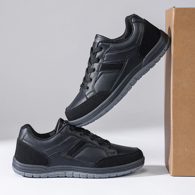 Men's Genuine Leather Walking Shoes - Lace-Up, Maximum Support, Wide Toe Box with Arch Support