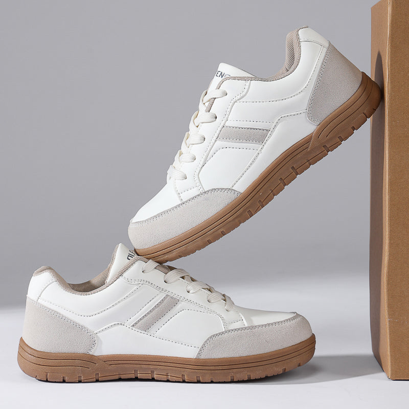 Men's Genuine Leather Walking Shoes - Lace-Up, Maximum Support, Wide Toe Box with Arch Support