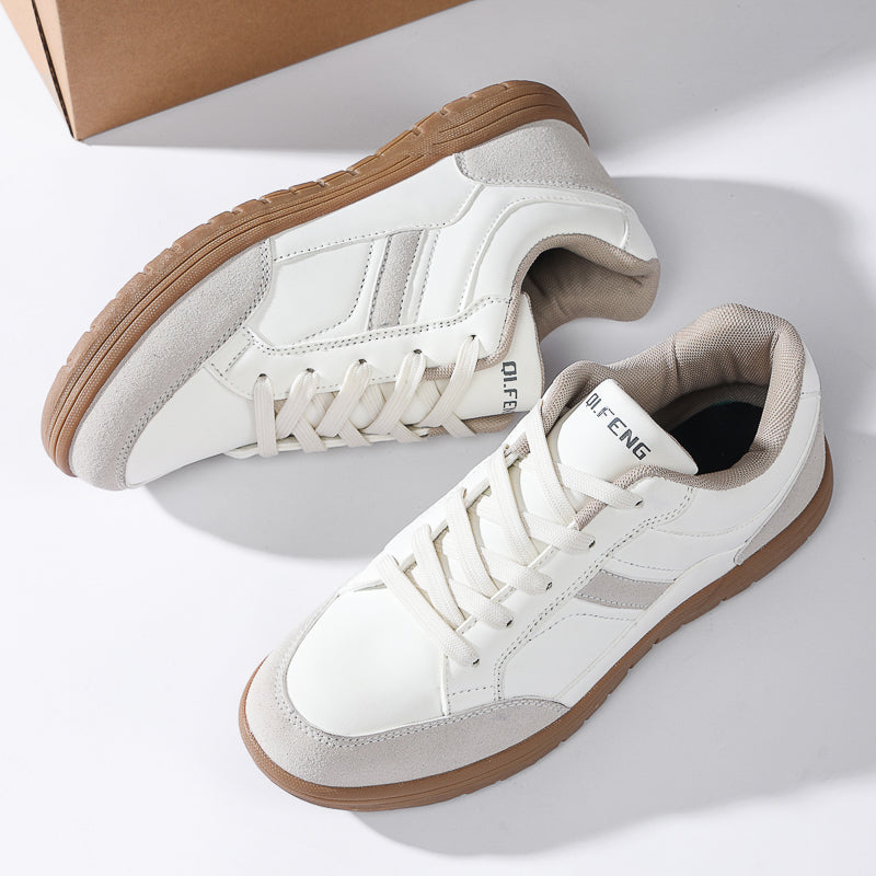 Men's Genuine Leather Walking Shoes - Lace-Up, Maximum Support, Wide Toe Box with Arch Support