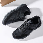 Men's Genuine Leather Walking Shoes - Lace-Up, Maximum Support, Wide Toe Box with Arch Support