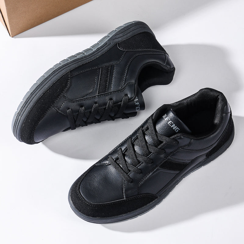 Men's Genuine Leather Walking Shoes - Lace-Up, Maximum Support, Wide Toe Box with Arch Support