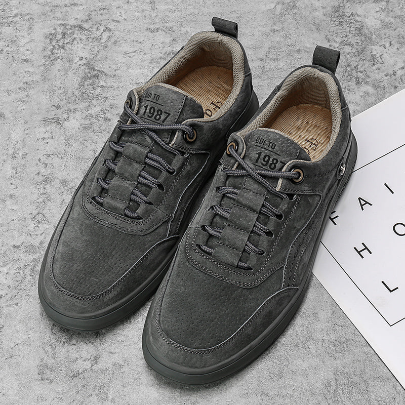 ⏰Limited-Time 70% OFF –Men's Suede Orthotic Walking Shoes -Waterproof, Wide Toe Box with Arch Support