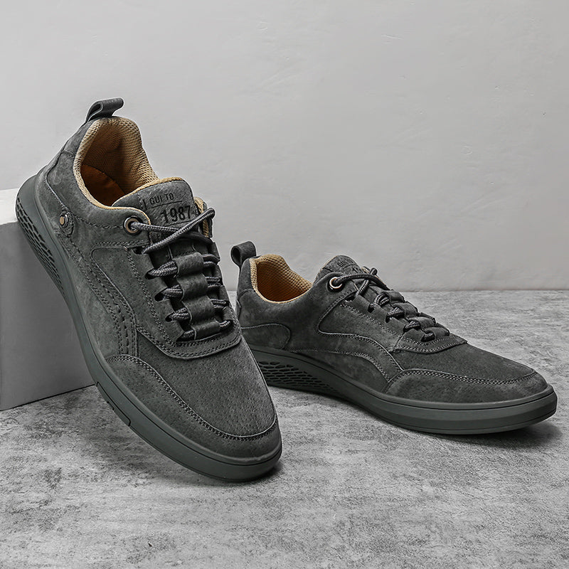 ⏰Limited-Time 70% OFF –Men's Suede Orthotic Walking Shoes -Waterproof, Wide Toe Box with Arch Support