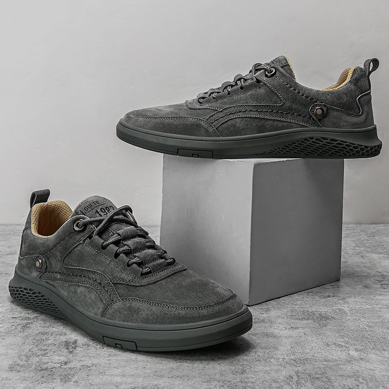 ⏰Limited-Time 70% OFF –Men's Suede Orthotic Walking Shoes -Waterproof, Wide Toe Box with Arch Support