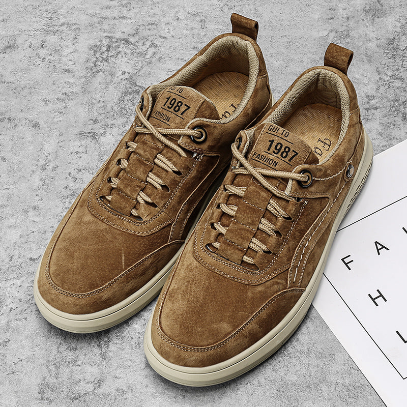 ⏰Limited-Time 70% OFF –Men's Suede Orthotic Walking Shoes -Waterproof, Wide Toe Box with Arch Support