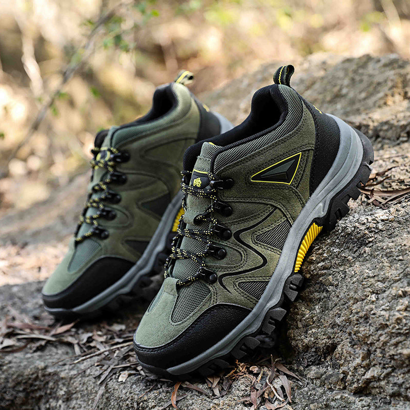 ⏰Limited-Time 70% OFF –Men's Suede Hiking Shoes - Lace-Up, Breathable, Slip-Resistant, Wide Toe Box with Arch Support