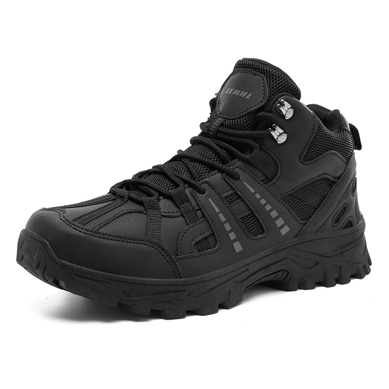 ⏰Limited-Time 70% OFF –Men's Genuine Leather Hiking Boots -Waterproof, Wide Toe Box with Arch Support, Anti-Puncture Work Boots