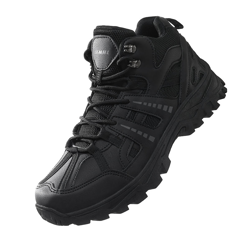 ⏰Limited-Time 70% OFF –Men's Genuine Leather Hiking Boots -Waterproof, Wide Toe Box with Arch Support, Anti-Puncture Work Boots