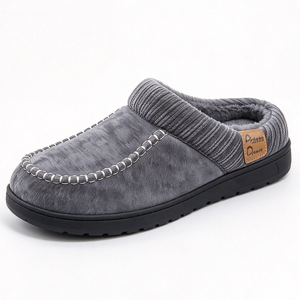 ⏰Limited-Time 70% OFF –Men's Suede Slippers - Waterproof, Warm Lining, Arch Support, Lightweight