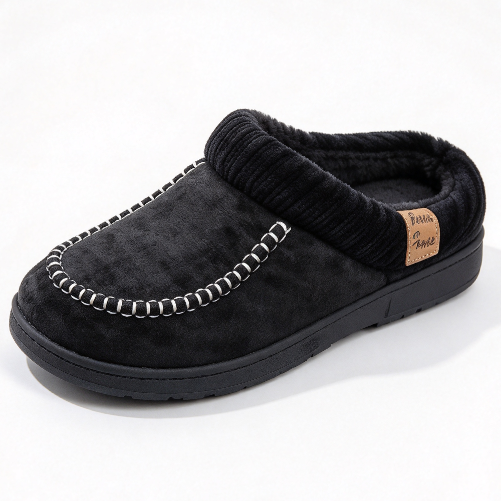 ⏰Limited-Time 70% OFF –Men's Suede Slippers - Waterproof, Warm Lining, Arch Support, Lightweight