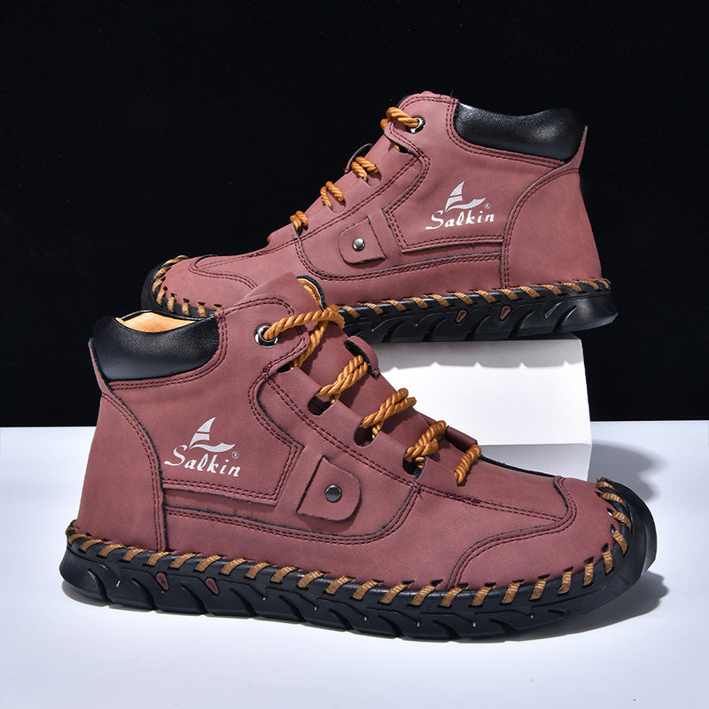 (⏰ 70% OFF – Limited Time Offer) Men’s Comfortable Orthopedic Leather Boots – Arch Support, Shock Absorbing, Wide Toe, Waterproof, Anti-Slip, Breathable, Lightweight & Handmade for Everyday & Outdoor Wear