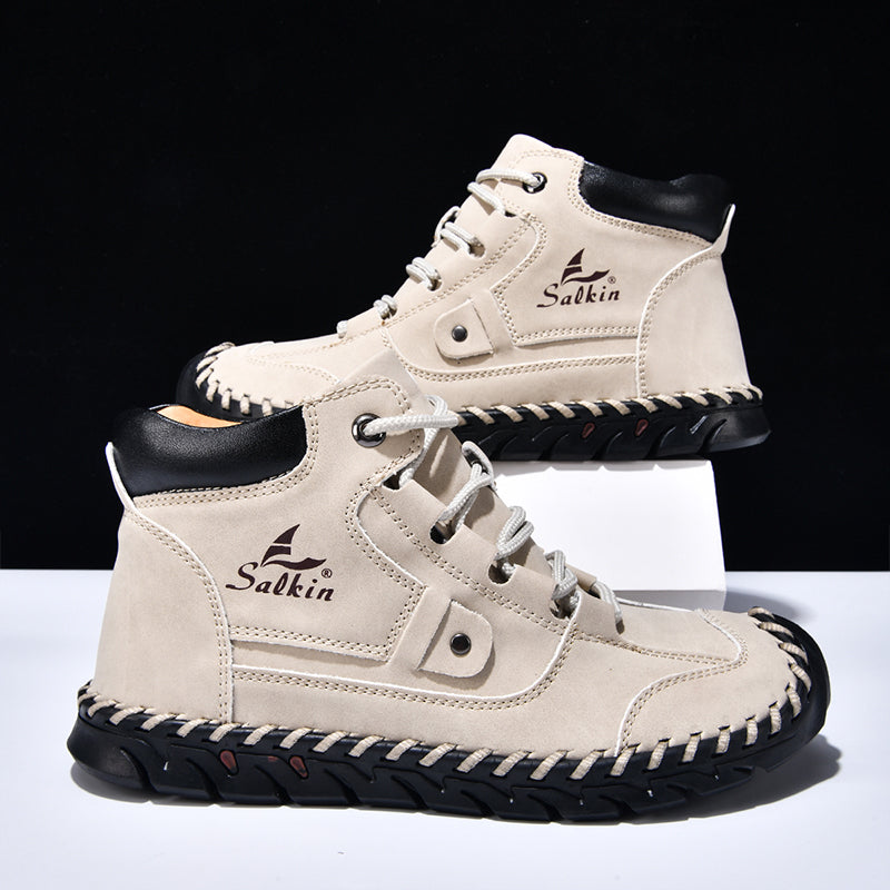 (⏰ 70% OFF – Limited Time Offer) Men’s Comfortable Orthopedic Leather Boots – Arch Support, Shock Absorbing, Wide Toe, Waterproof, Anti-Slip, Breathable, Lightweight & Handmade for Everyday & Outdoor Wear