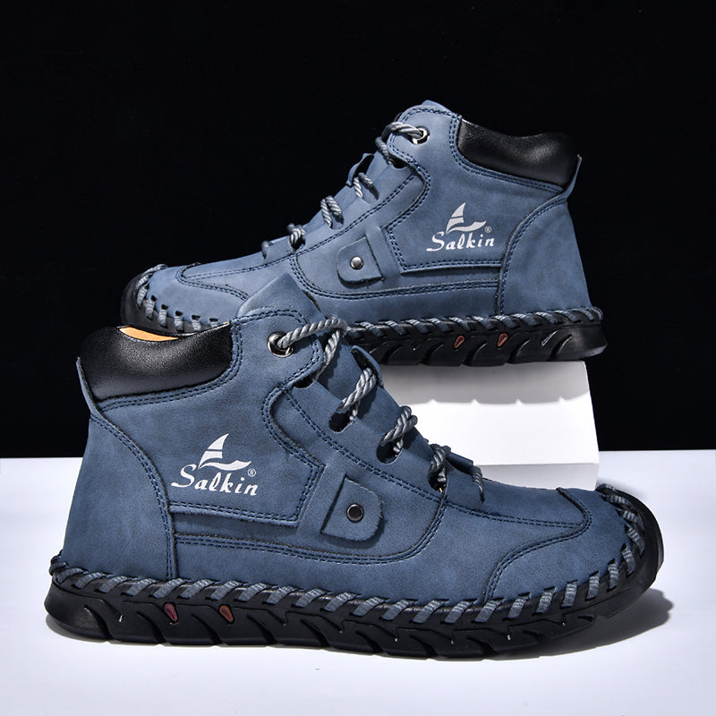 (⏰ 70% OFF – Limited Time Offer) Men’s Comfortable Orthopedic Leather Boots – Arch Support, Shock Absorbing, Wide Toe, Waterproof, Anti-Slip, Breathable, Lightweight & Handmade for Everyday & Outdoor Wear