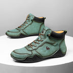 (⏰Last Day 70% OFF🔥) Men’s Mid-Top Leather Boots – Slip-On, Lightweight & Shock-Absorbing for Warehouse Work, Driving & Everyday Comfort, Durable for 3 years