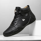 (⏰Last Day 70% OFF🔥) Men’s Mid-Top Leather Boots – Slip-On, Lightweight & Shock-Absorbing for Warehouse Work, Driving & Everyday Comfort, Durable for 3 years