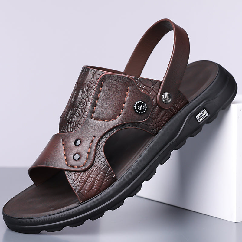 (⏰Limited Time Sale 70% OFF 🔥)Premium Leather Men’s Vintage Sandals – Open-Toe Design, Breathable & Lightweight, Durable Anti-Slip Sole, All-Day Comfort for Walking, Vacation, and Daily Wear