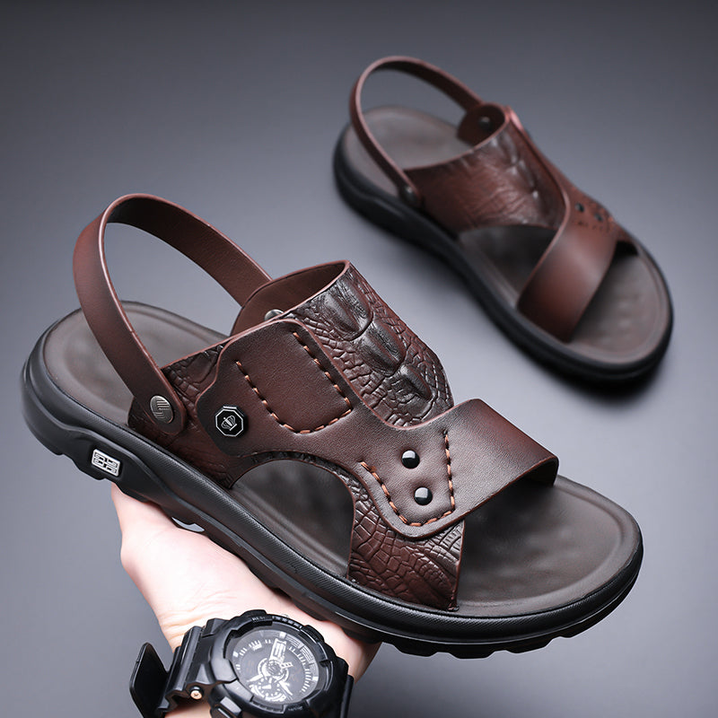 (⏰Limited Time Sale 70% OFF 🔥)Premium Leather Men’s Vintage Sandals – Open-Toe Design, Breathable & Lightweight, Durable Anti-Slip Sole, All-Day Comfort for Walking, Vacation, and Daily Wear