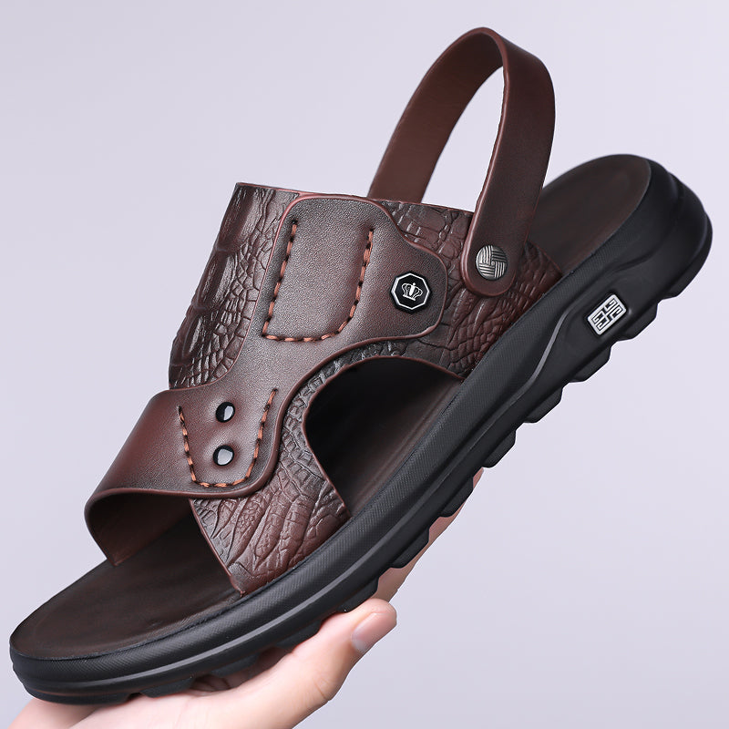 (⏰Limited Time Sale 70% OFF 🔥)Premium Leather Men’s Vintage Sandals – Open-Toe Design, Breathable & Lightweight, Durable Anti-Slip Sole, All-Day Comfort for Walking, Vacation, and Daily Wear
