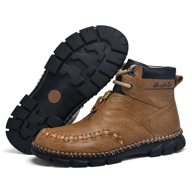 (⏰ Limited Time Sale 70% OFF 🔥) Men’s Premium Leather Work & Outdoor Boots – Full-Grain Embossed Leather, Slip-Resistant Rubber Outsole, Abrasion-Proof, Lightweight Flex, All-Day Comfort