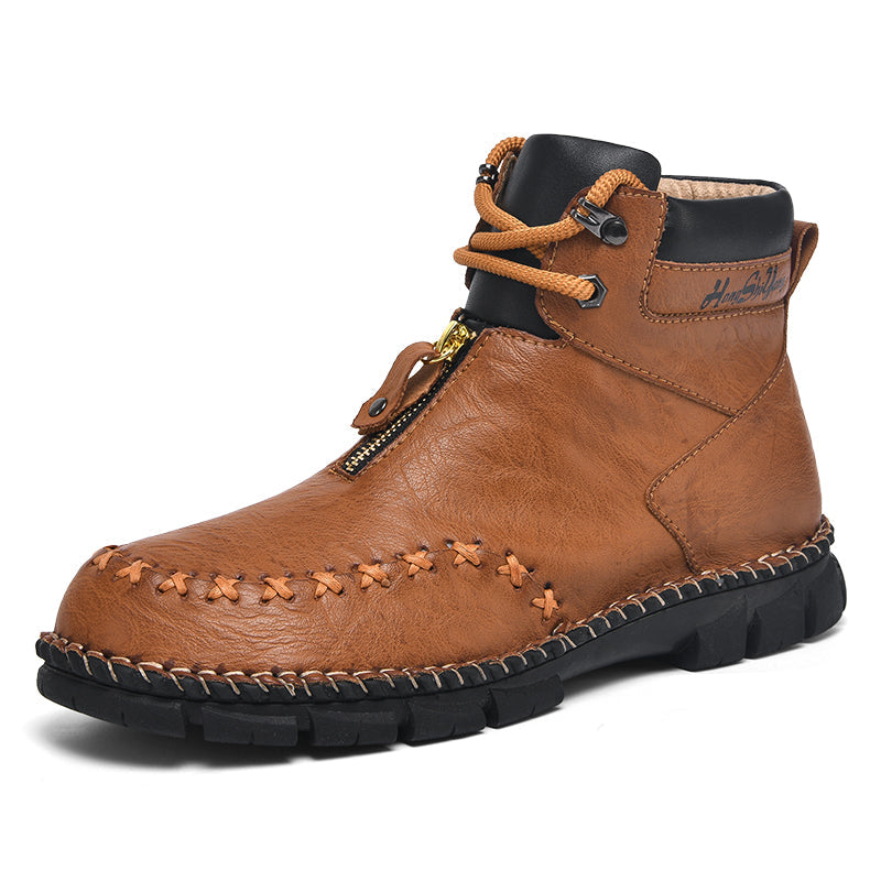(⏰ Limited Time Sale 70% OFF 🔥) Men’s Premium Leather Work & Outdoor Boots – Full-Grain Embossed Leather, Slip-Resistant Rubber Outsole, Abrasion-Proof, Lightweight Flex, All-Day Comfort