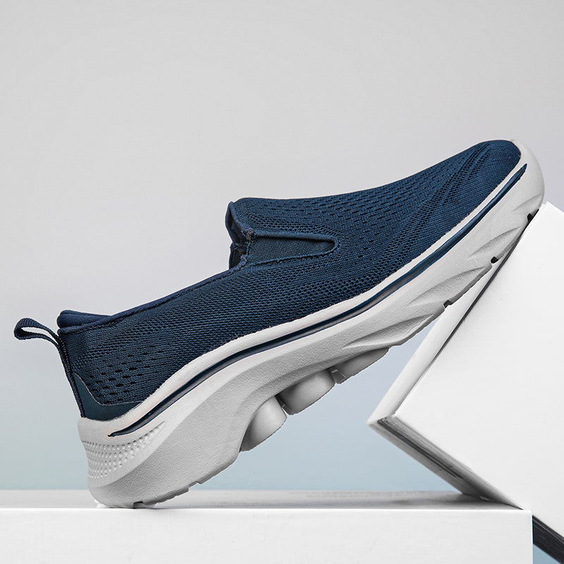 Men‘s’ Slip-On Running Walking Shoes - Zero Laces Comfort, Non-Slip Traction & Cushioned Support