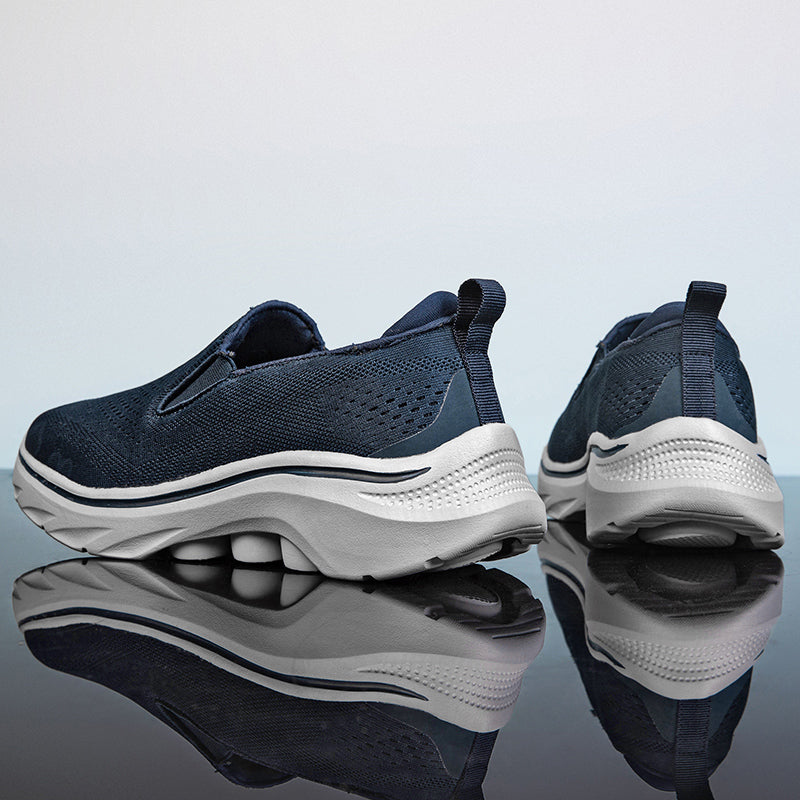 Men‘s’ Slip-On Running Walking Shoes - Zero Laces Comfort, Non-Slip Traction & Cushioned Support