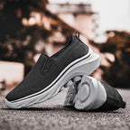 Men‘s’ Slip-On Running Walking Shoes - Zero Laces Comfort, Non-Slip Traction & Cushioned Support