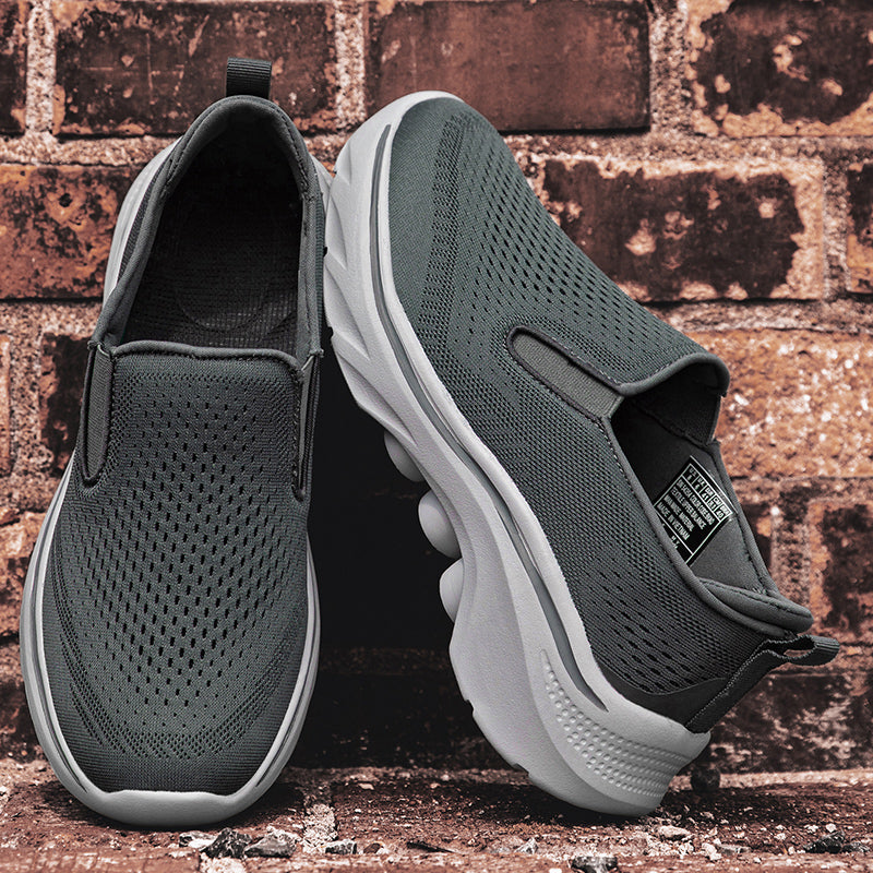 Men‘s’ Slip-On Running Walking Shoes - Zero Laces Comfort, Non-Slip Traction & Cushioned Support