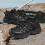 (🔥Last Day Promotion 70% OFF 🎁) Men’s Leather Hiking and Work Boots, Waterproof Lightweight Orthopedic Comfort, Slip Resistant Anti Puncture, Shock Absorbing Arch and Ankle Support, for Wet Trails Construction and Long Walks