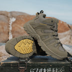 (🔥Last Day Promotion 70% OFF 🎁) Men’s Leather Hiking and Work Boots, Waterproof Lightweight Orthopedic Comfort, Slip Resistant Anti Puncture, Shock Absorbing Arch and Ankle Support, for Wet Trails Construction and Long Walks