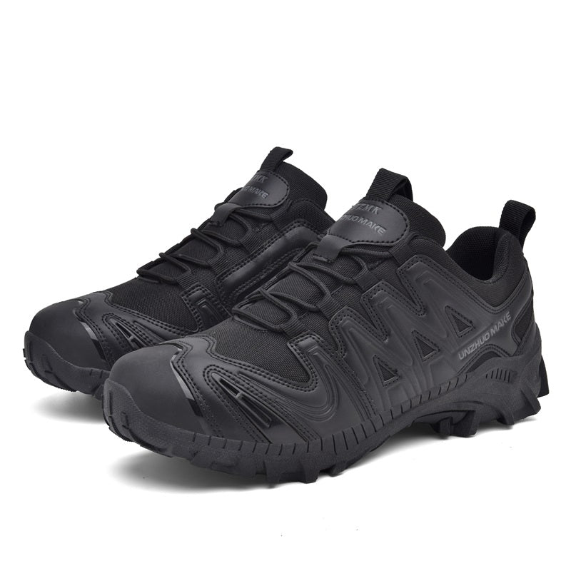 Men’s Lightweight Hiking/Work Shoes — Multi-Terrain Slip-Resistant, Breathable Quick-Dry Mesh, Shock-Absorbing Arch Support, Wide Protective Toe & Ankle Support