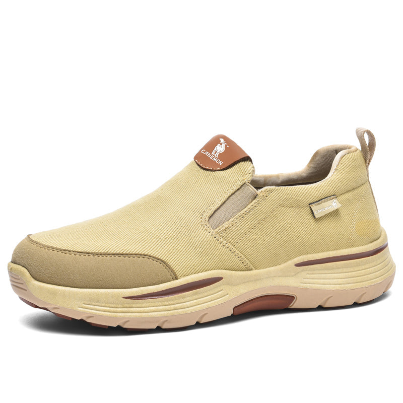 Men’s Slip-On Walking Shoes – Lightweight Cushioned Sole, Waterproof Mesh, Wide Toe Box, Arch Support & Non-Slip Traction