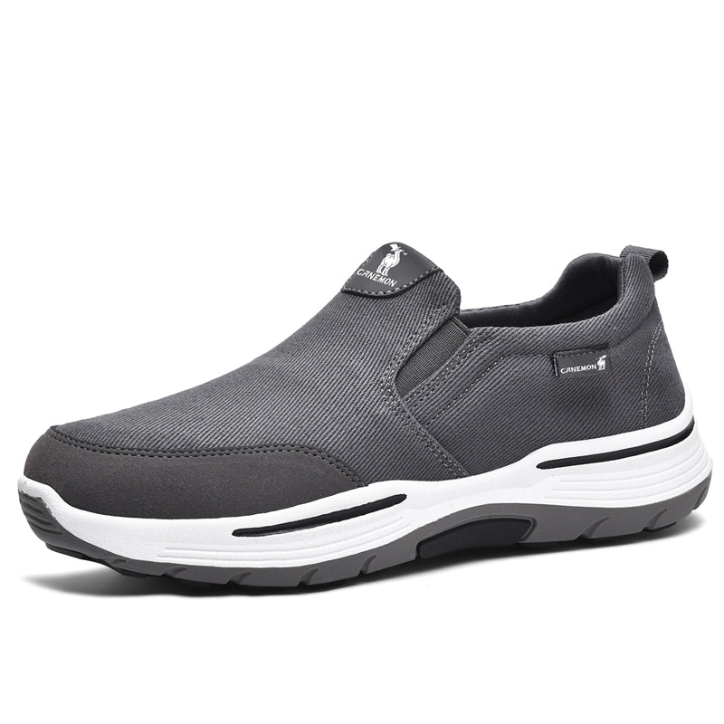 Men’s Slip-On Walking Shoes – Lightweight Cushioned Sole, Waterproof Mesh, Wide Toe Box, Arch Support & Non-Slip Traction