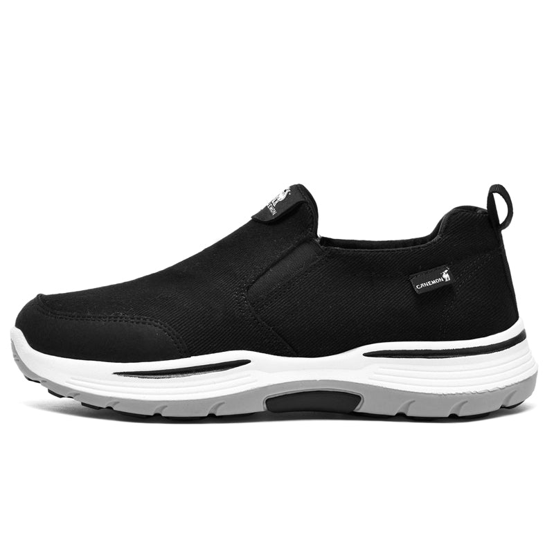 Men’s Slip-On Walking Shoes – Lightweight Cushioned Sole, Waterproof Mesh, Wide Toe Box, Arch Support & Non-Slip Traction