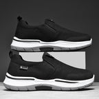 Men’s Slip-On Walking Shoes – Lightweight Cushioned Sole, Waterproof Mesh, Wide Toe Box, Arch Support & Non-Slip Traction