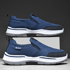 Men’s Slip-On Walking Shoes – Lightweight Cushioned Sole, Waterproof Mesh, Wide Toe Box, Arch Support & Non-Slip Traction