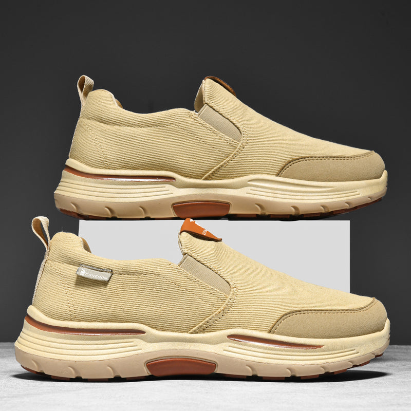 Men’s Slip-On Walking Shoes – Lightweight Cushioned Sole, Waterproof Mesh, Wide Toe Box, Arch Support & Non-Slip Traction