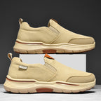 Men’s Slip-On Walking Shoes – Lightweight Cushioned Sole, Waterproof Mesh, Wide Toe Box, Arch Support & Non-Slip Traction