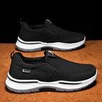 Men’s Slip-On Walking Shoes – Lightweight Cushioned Sole, Waterproof Mesh, Wide Toe Box, Arch Support & Non-Slip Traction