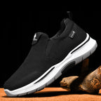 Men’s Slip-On Walking Shoes – Lightweight Cushioned Sole, Waterproof Mesh, Wide Toe Box, Arch Support & Non-Slip Traction