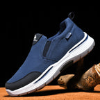 Men’s Slip-On Walking Shoes – Lightweight Cushioned Sole, Waterproof Mesh, Wide Toe Box, Arch Support & Non-Slip Traction