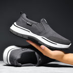 Men’s Slip-On Walking Shoes – Lightweight Cushioned Sole, Waterproof Mesh, Wide Toe Box, Arch Support & Non-Slip Traction
