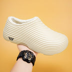 Unisex Fall/Winter Warm EVA Slip-On Clogs – Comfortable Pain-Relief Shoes with Arch Support, Waterproof & Non-Slip, Cozy Sherpa Lining for Indoor & Home Casual Wear