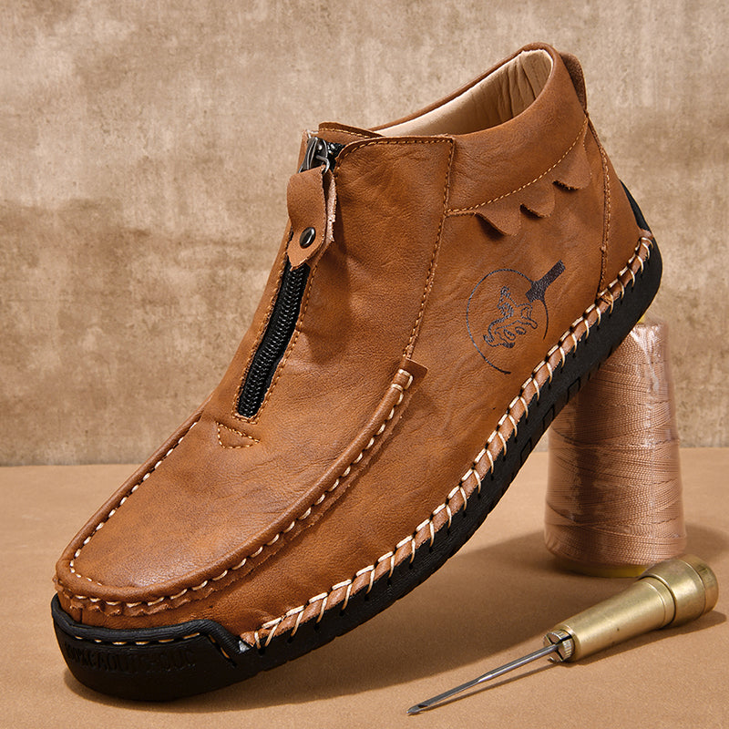 Men's Vintage Outdoor Work Boots – Orthopedic Comfort, Handcrafted Stitching, Waterproof & Non-Slip, Relieves Foot Pain